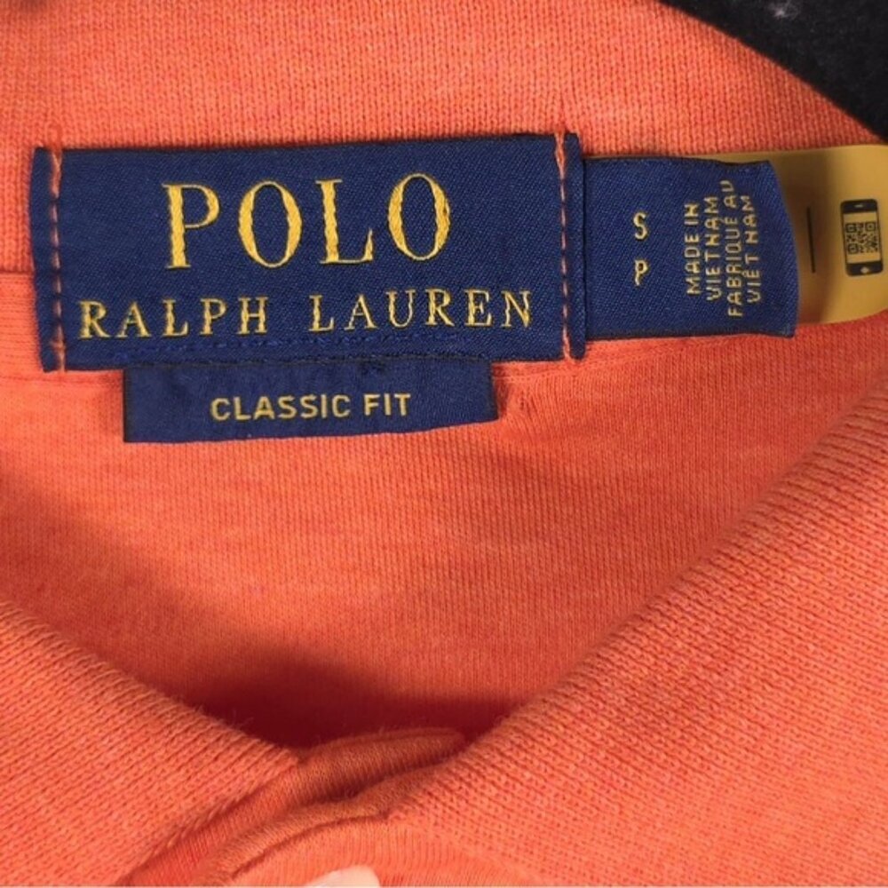 NWT POLO‎ RALPH LAUREN Orange M CLASSIC FIT 100% SOFT COTTON Polo Shirt SMALL - Picture 7 of 13